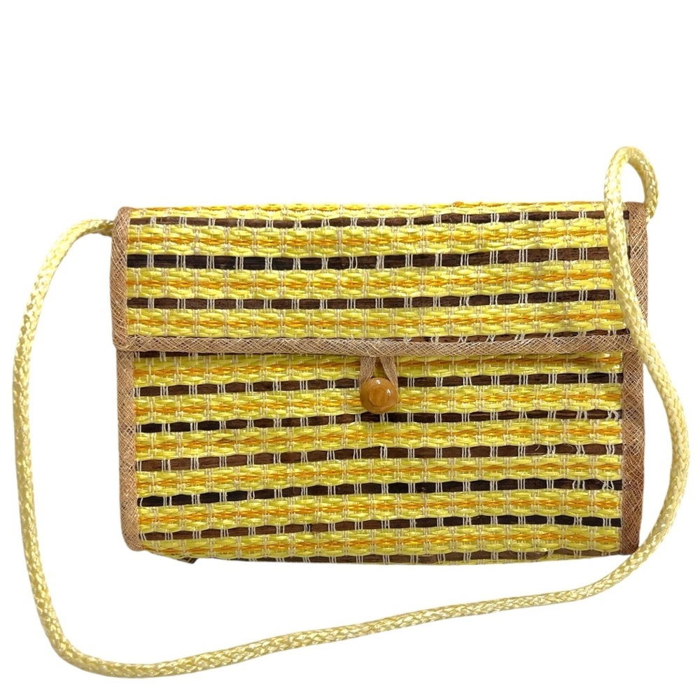 Vintage Mister Ernest Italian Woven Raffia Straw Clutch